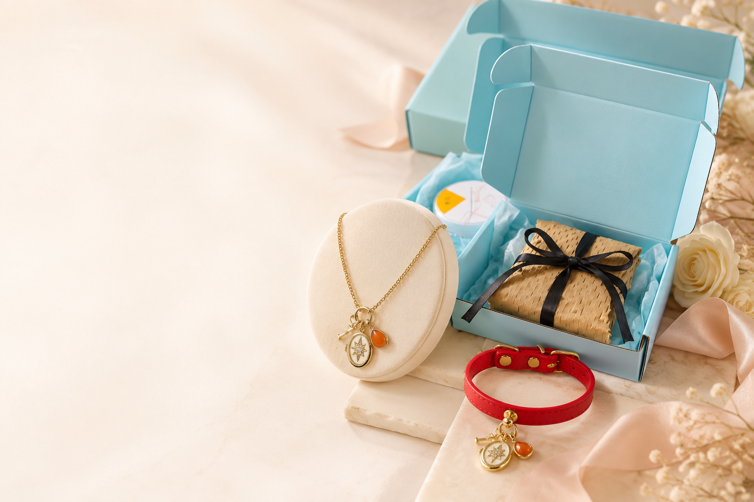 Matching gemstone-inspired jewelry for pets and their people
