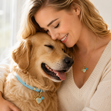 March Amazonite Pet Collar & Matching Necklace