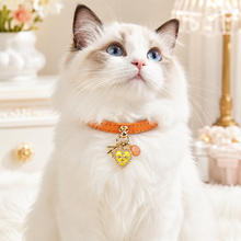April Orange Moonstone Pet Collar & Matching Necklace