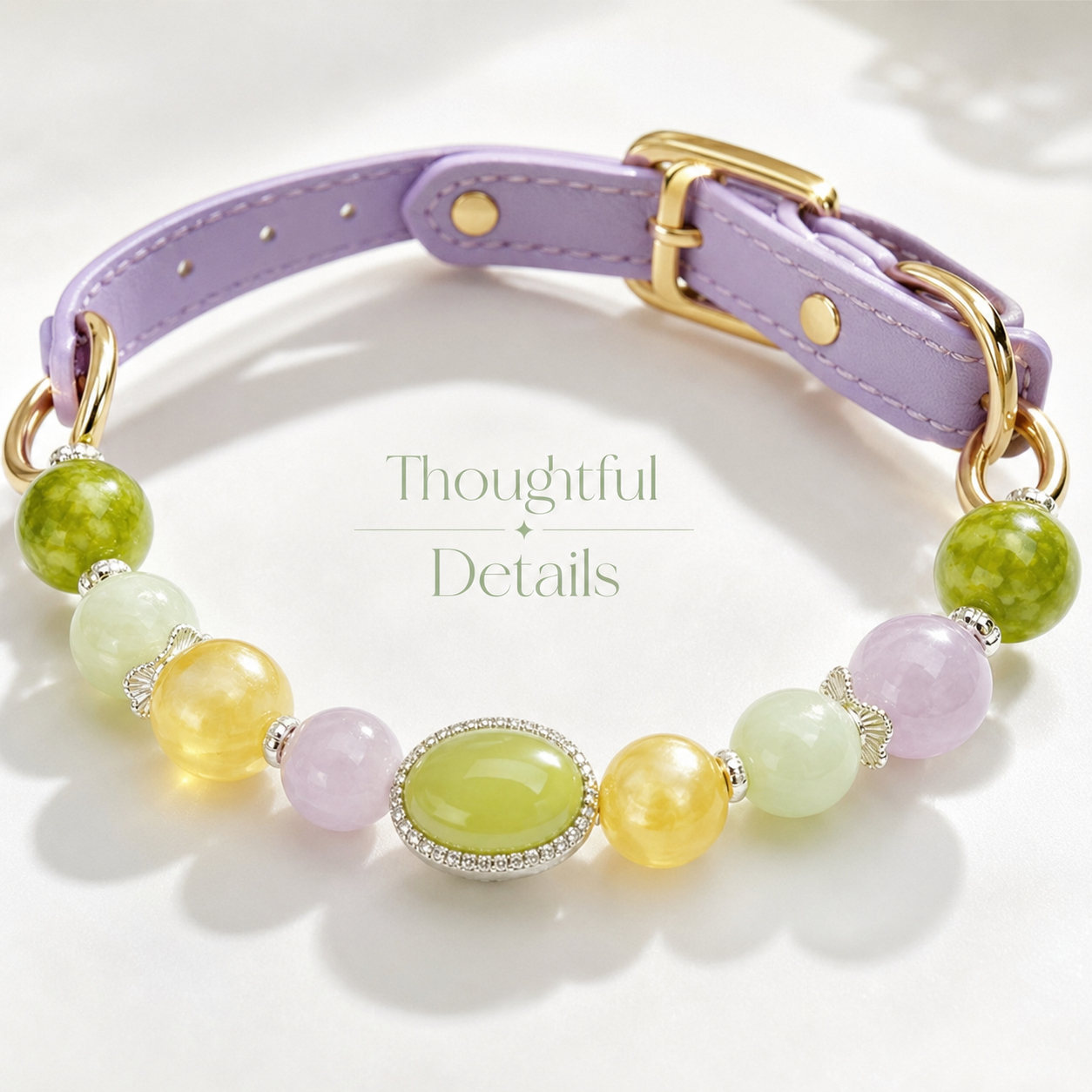 Monet Garden Gemstone Pet Collar & Matching Bracelet