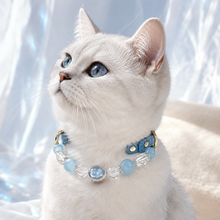 Ice Blue Aquamarine Pet Collar & Matching Bracelet