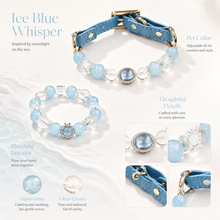 Ice Blue Aquamarine Pet Collar & Matching Bracelet