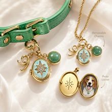 September Green Strawberry Quartz Pet Collar & Matching Necklace