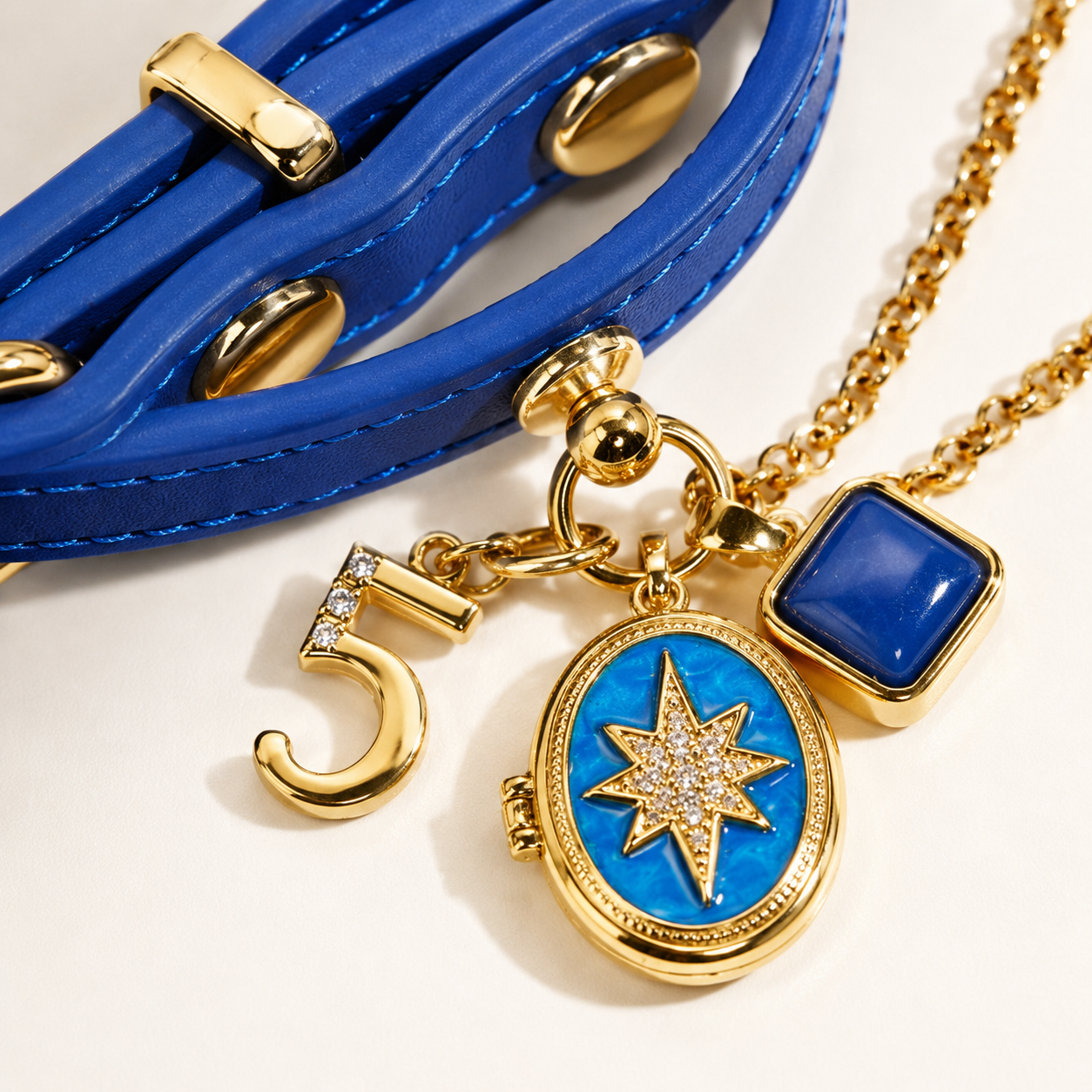 May Lapis Lazuli Pet Collar & Matching Necklace