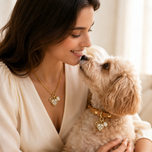 June White Crystal Pet Collar & Matching Necklace
