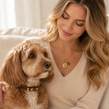 August Tiger’s Eye Pet Collar & Matching Necklace