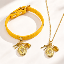 November Citrine Pet Collar & Matching Necklace