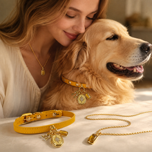 November Citrine Pet Collar & Matching Necklace