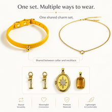 November Citrine Pet Collar & Matching Necklace