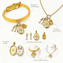 November Citrine Pet Collar & Matching Necklace