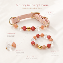 Milk Tea Rose Gemstone Pet Collar & Matching Bracelet