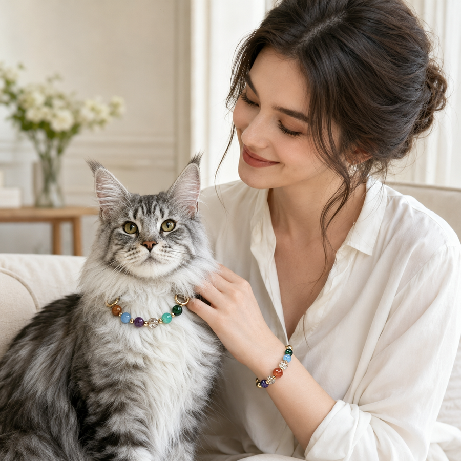 Galaxy Crystal Pet Collar & Matching Bracelet