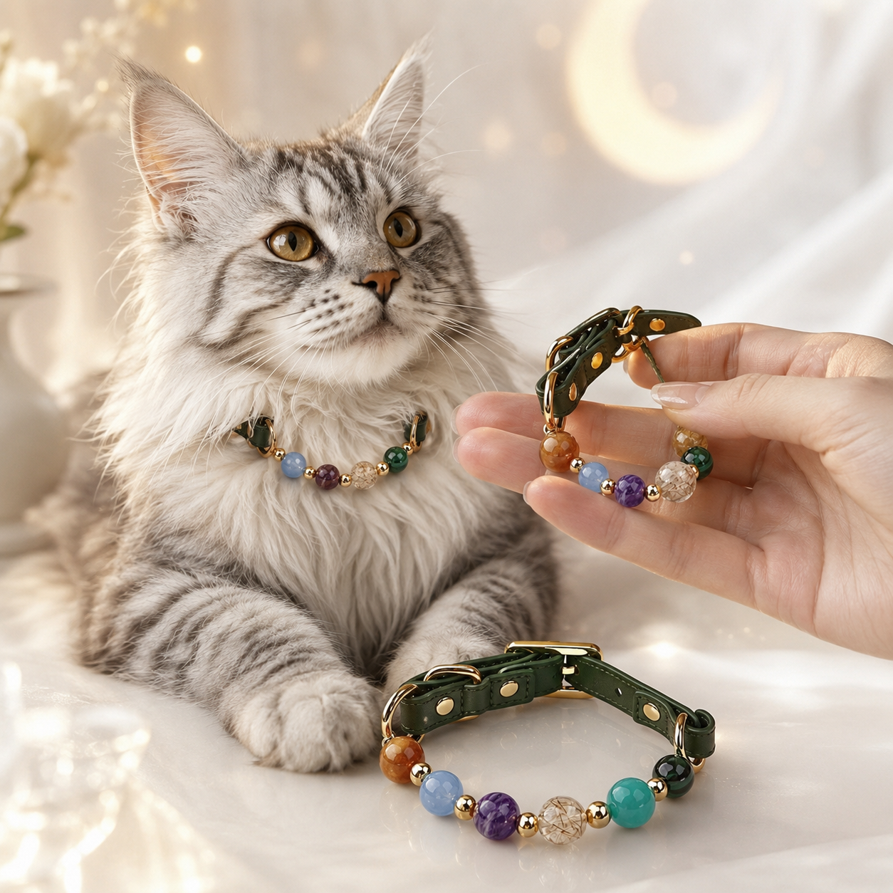 Galaxy Crystal Pet Collar & Matching Bracelet