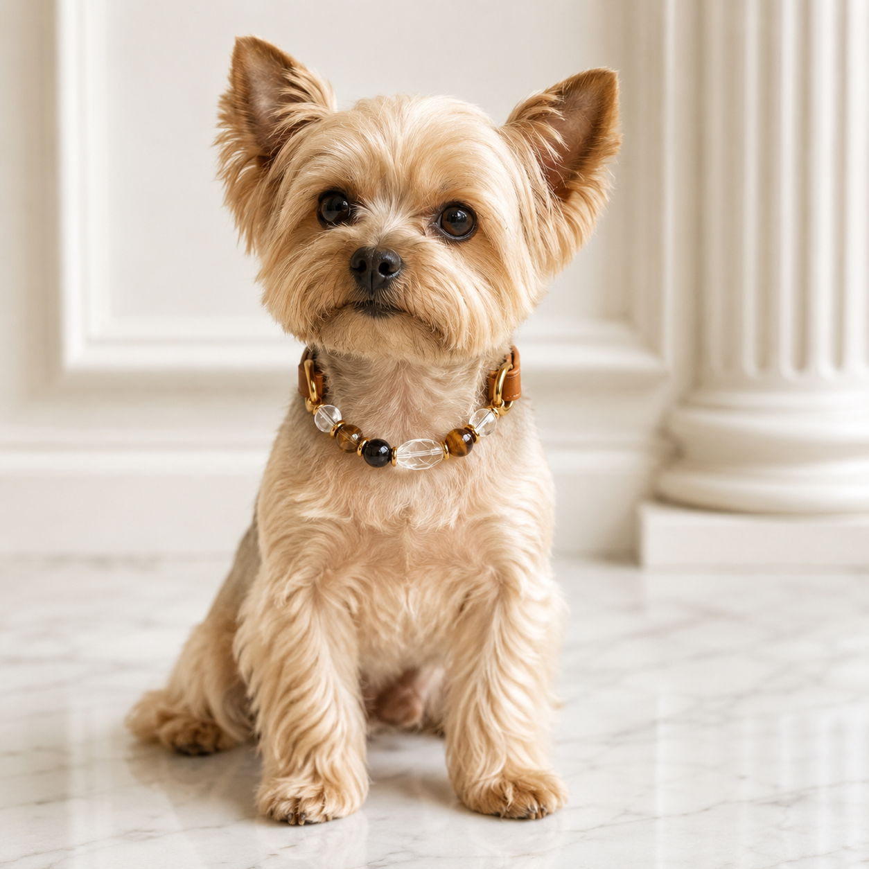 Tiger’s Eye Pet Collar & Matching Bracelet
