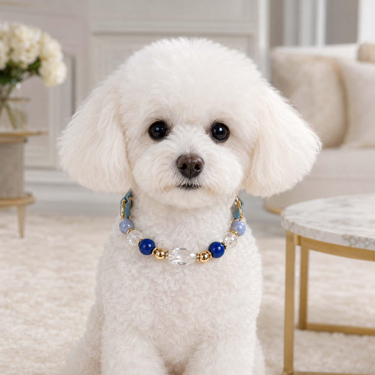 Blue Isle Lapis Lazuli Pet Collar & Matching Bracelet