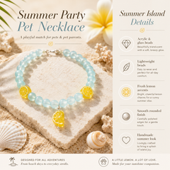 Summer Lemon Crystal Pet Necklace & Matching Jewelry Set for Cats, Dogs and Pet Parents