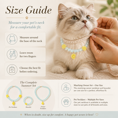 Summer Lemon Crystal Pet Necklace & Matching Jewelry Set for Cats, Dogs and Pet Parents