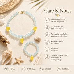 Summer Lemon Crystal Pet Necklace & Matching Jewelry Set for Cats, Dogs and Pet Parents