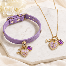 February Amethyst Pet Collar & Matching Necklace