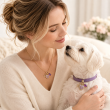 February Amethyst Pet Collar & Matching Necklace