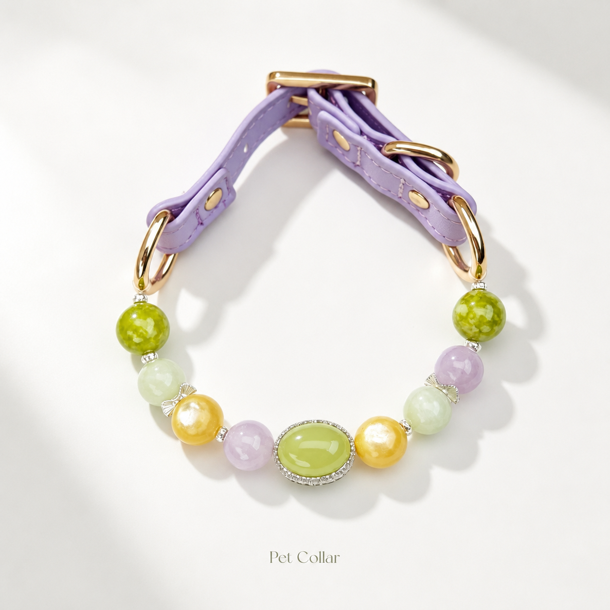 Monet Garden Gemstone Pet Collar & Matching Bracelet