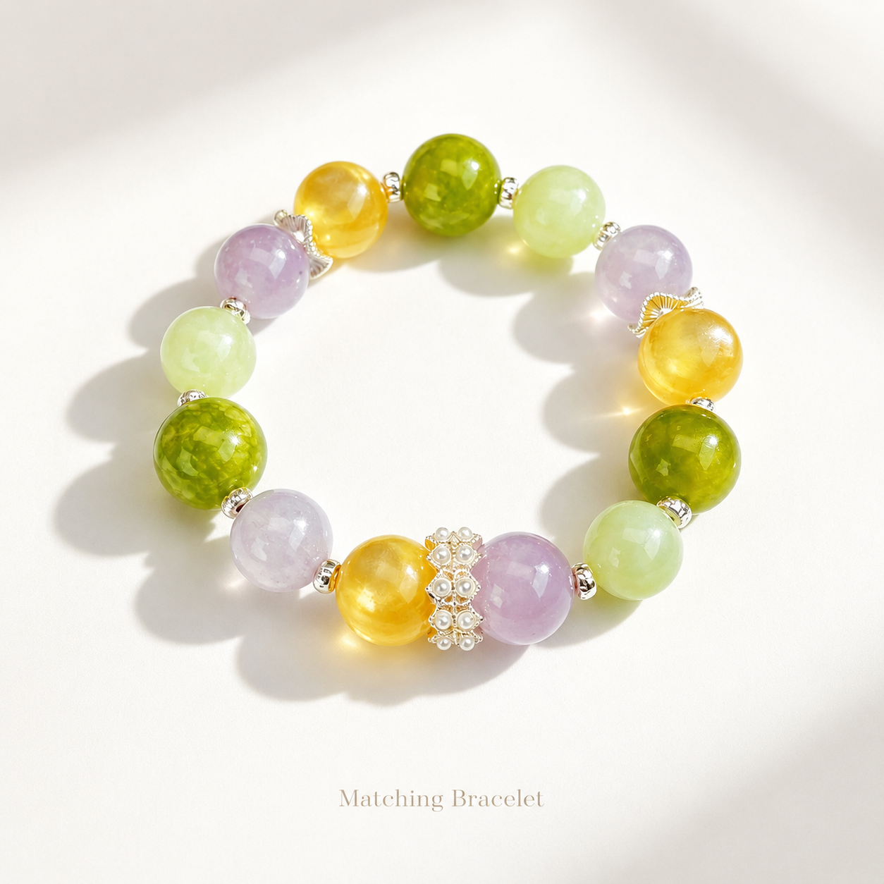 Monet Garden Gemstone Pet Collar & Matching Bracelet