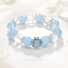 Ice Blue Aquamarine Pet Collar & Matching Bracelet