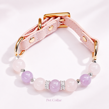 Pink Heart Amethyst & Rose Quartz Pet Collar & Matching Bracelet