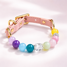 Rainbow Gemstone Pet Collar & Matching Bracelet