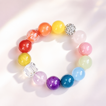 Rainbow Gemstone Pet Collar & Matching Bracelet