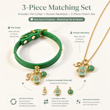 September Green Strawberry Quartz Pet Collar & Matching Necklace
